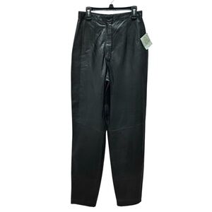 NEW Vintage Lord & Taylor 100% Leather Pants Trousers High Rise Slim